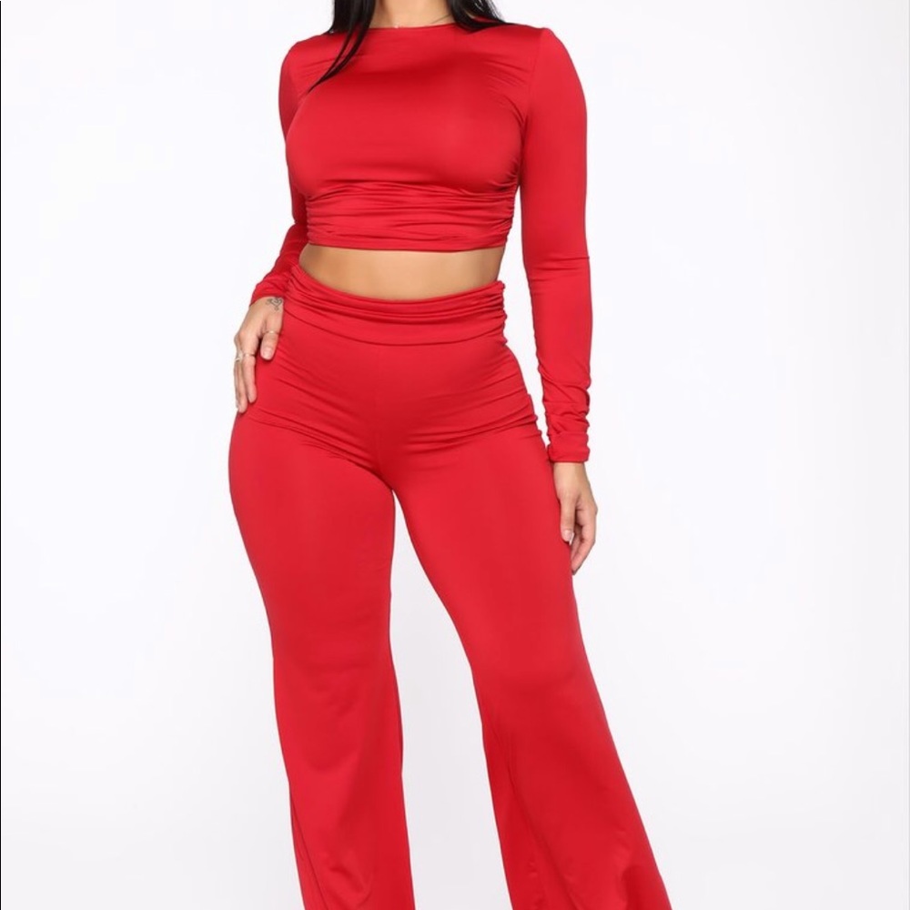 Red Pants Set